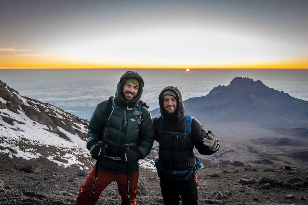 Happy hikers on Kilimanjaro Happy hikers on Kilimanjaro