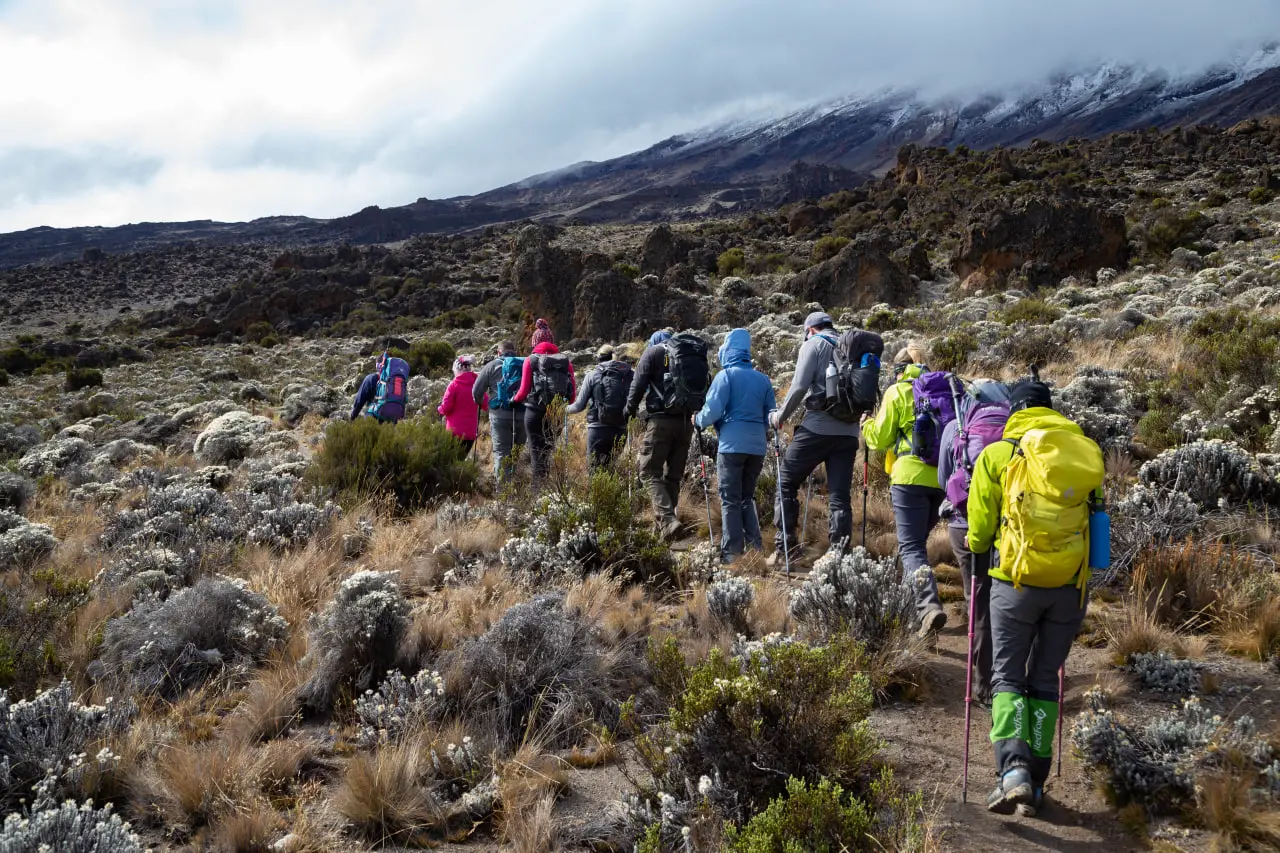 A group on the Northern Circuit route. Altezza Travel expedition A group on the Northern Circuit route. Altezza Travel expedition