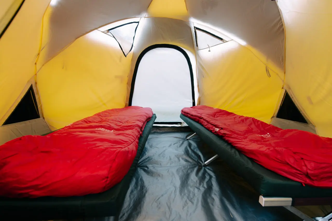 Inside Altezza Travel’s premium walk-in tents Inside Altezza Travel’s premium walk-in tents